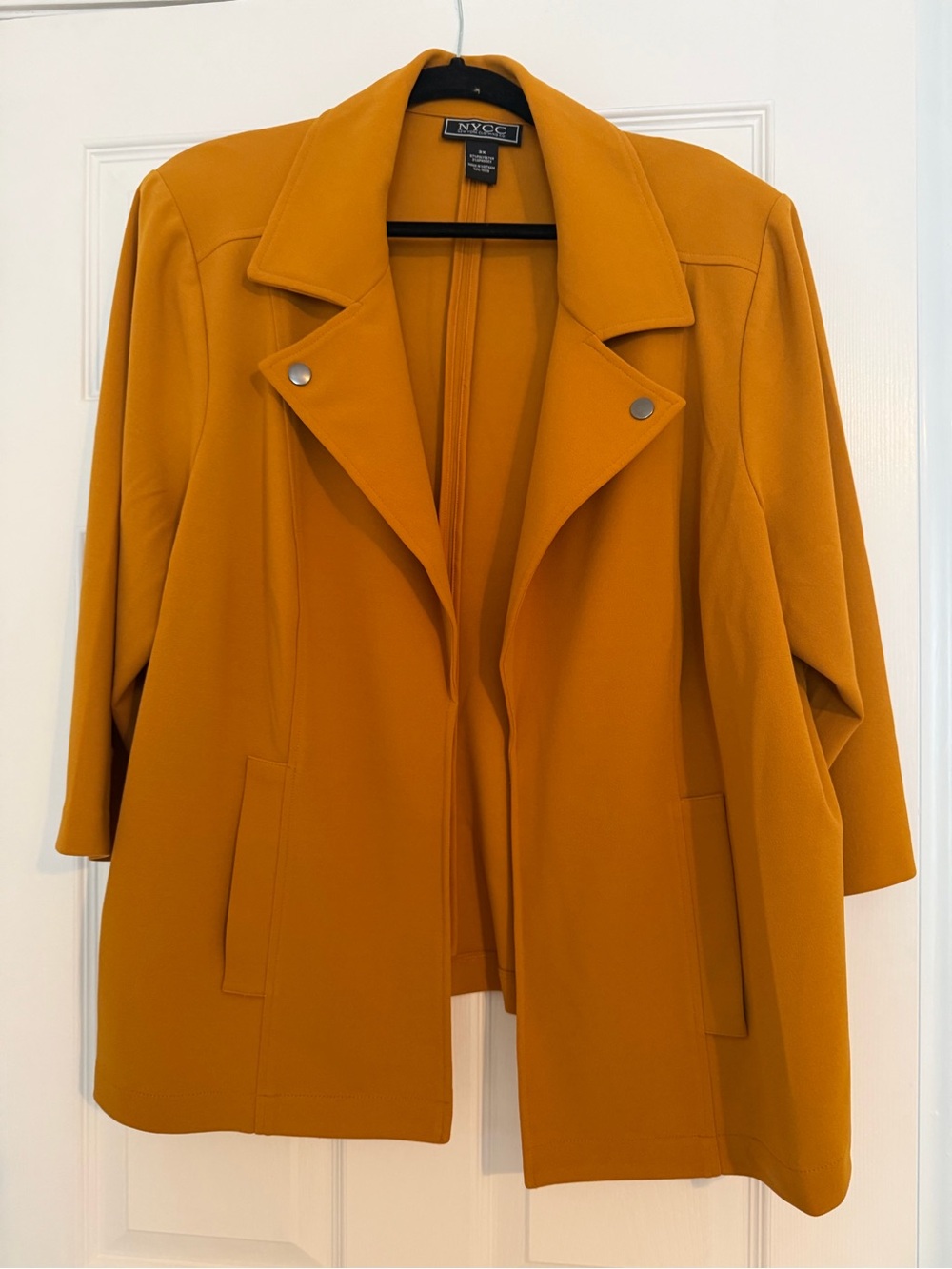New York & Company Mustard Yellow Women’s Open Front Blazer Jacket